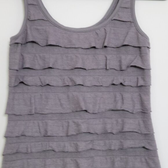 Vintage Eyeshadow Y2K Tiered Ruffled Tank Top Size Medium Gray Fairy Whimsigoth - Picture 3 of 7